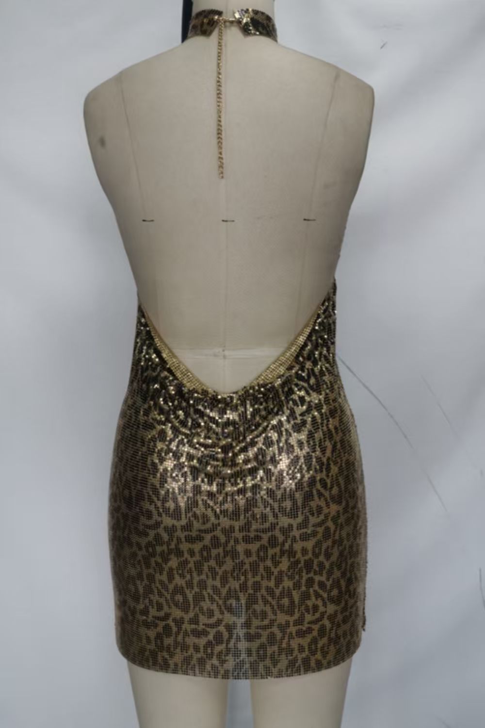 Sequin Backless Bodycon Mini Dress
