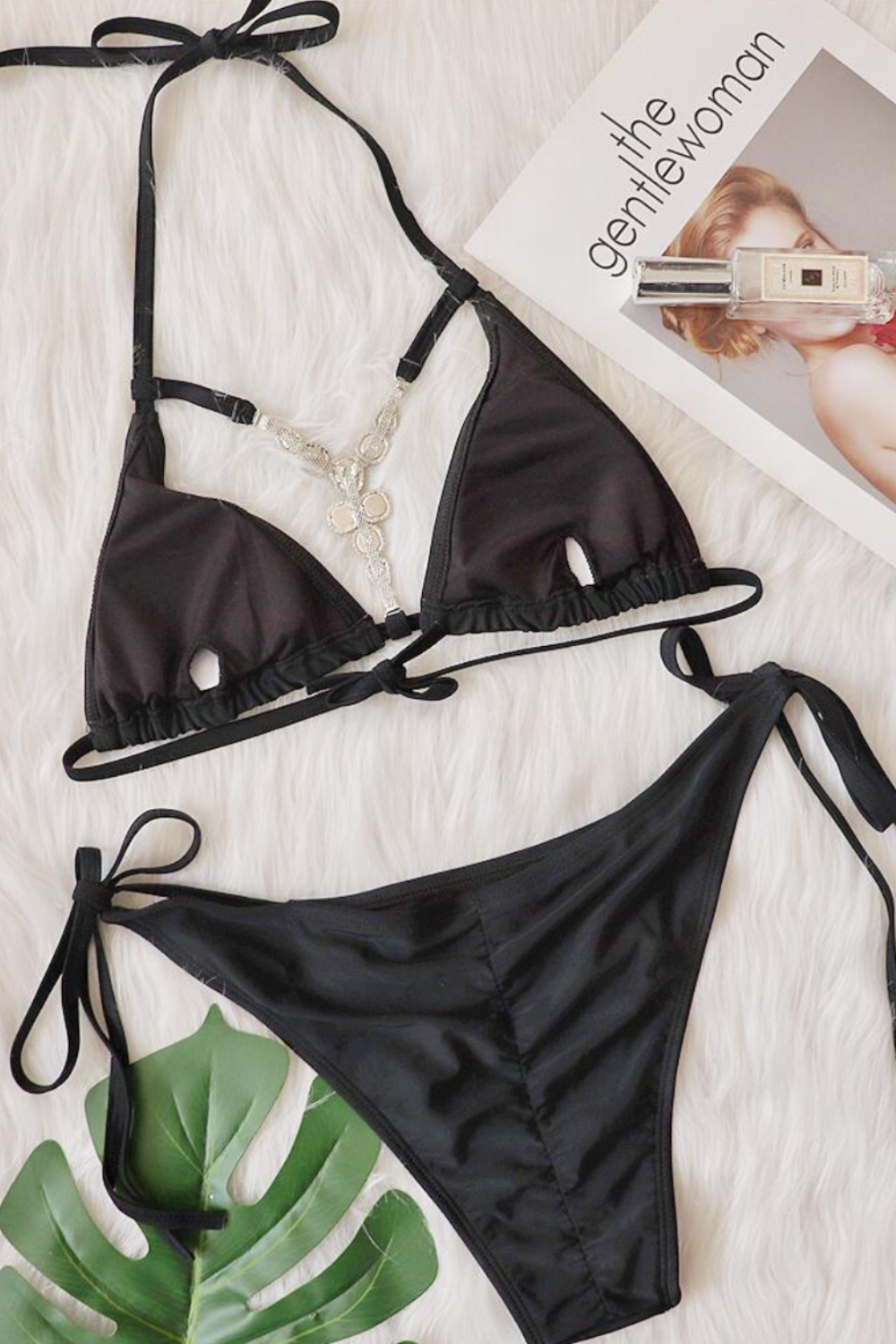 Emerald Crystal Tie Side Bikini Set