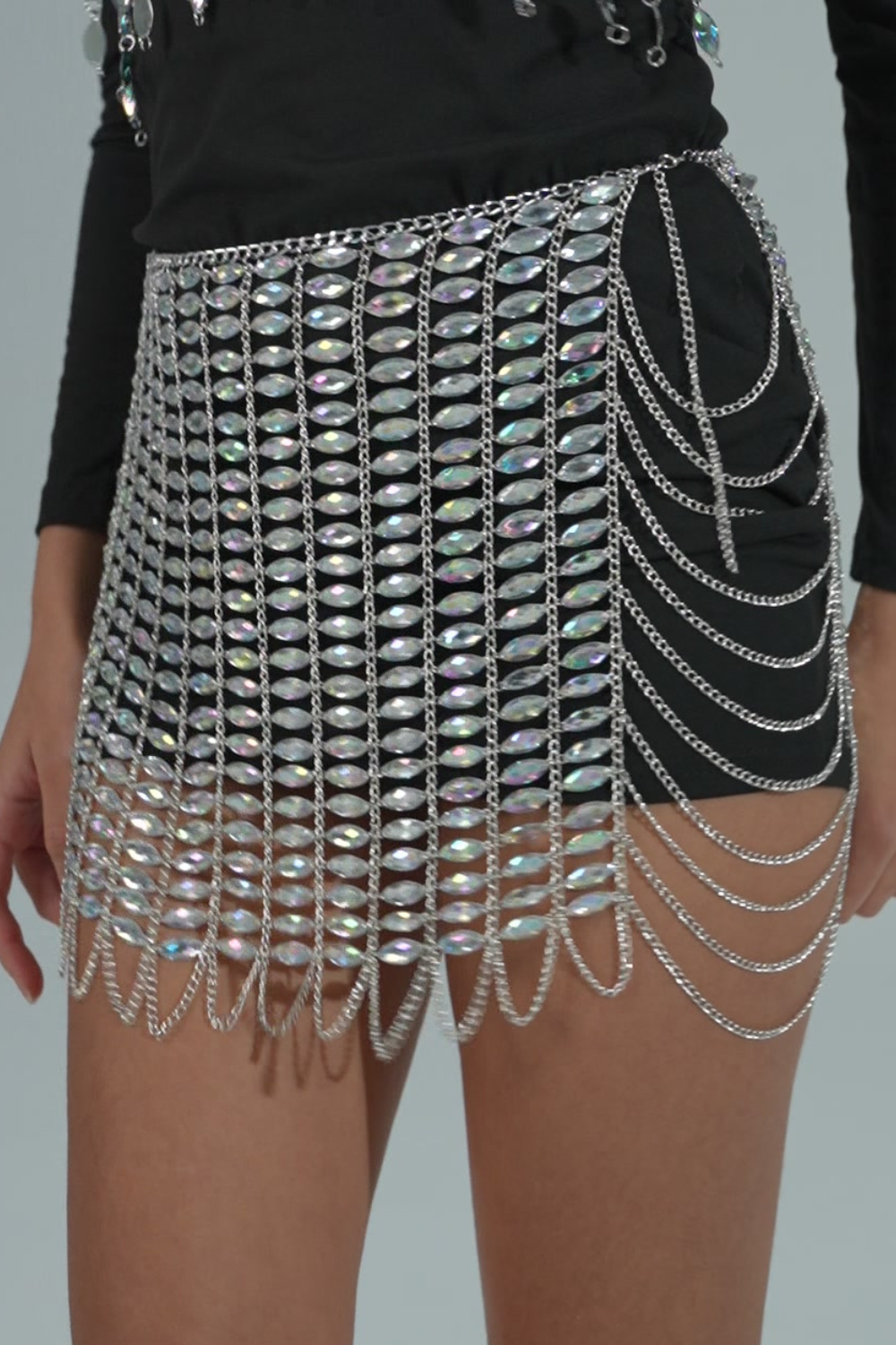 White Crystal Gem Skirt – ShinyGal White Crystal Gem Skirt – ShinyGal