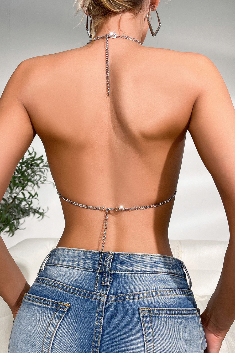 Silver Plum Blossom Fish Scale Mini Top