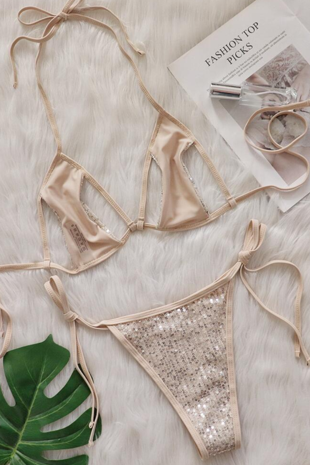 Midnight Sparkle Rhinestone Bikini Set