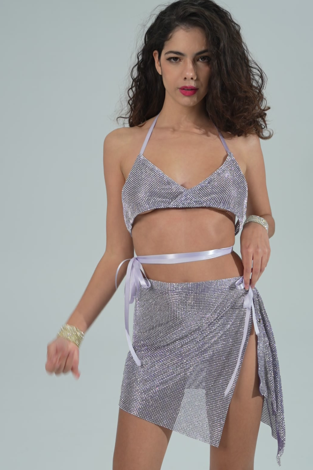 Silver sales diamante skirt