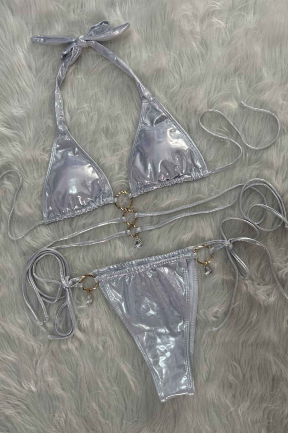 Luxe Crystal Charm Bikini Set