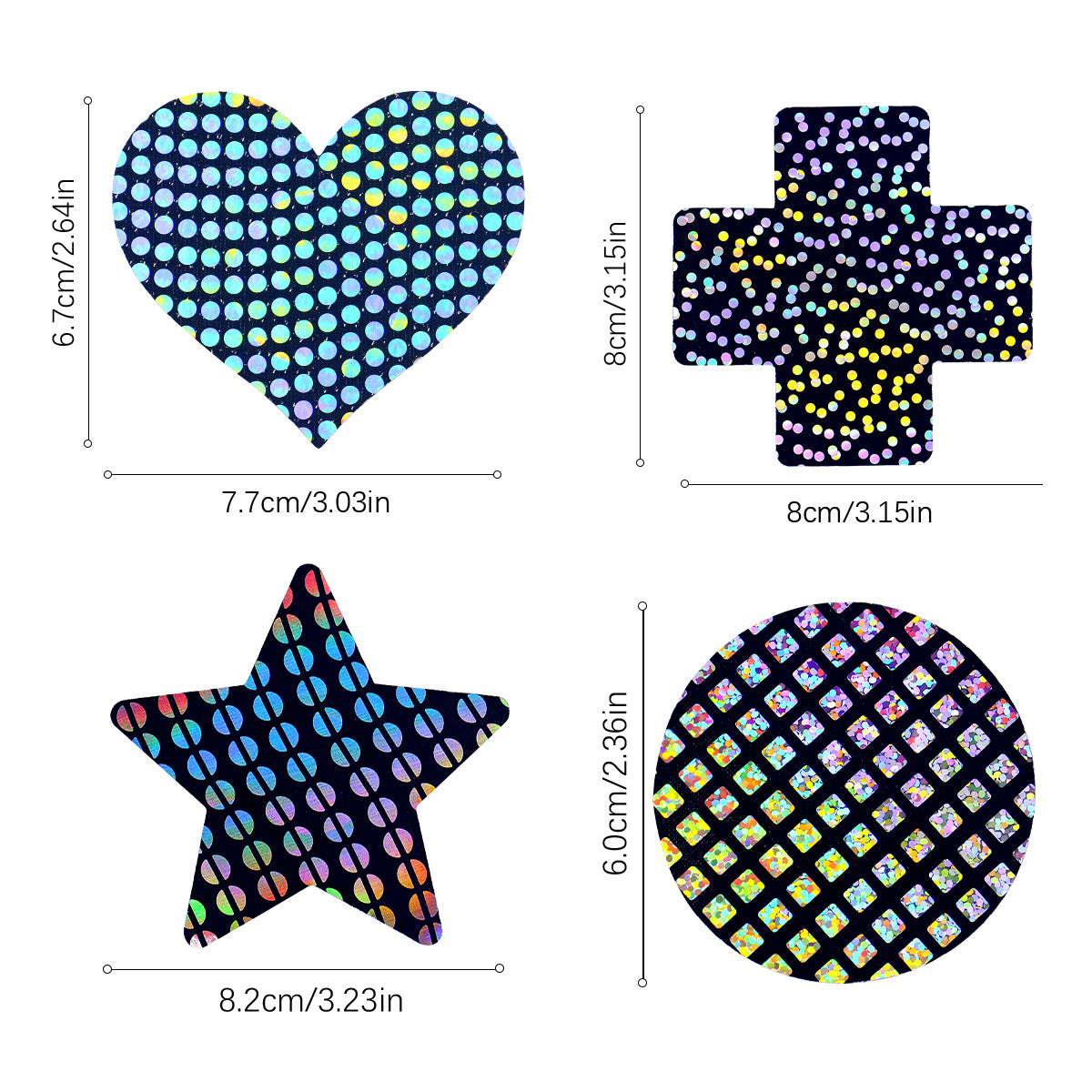 Laser Sparkle Self-Adhesive Nipple Covers