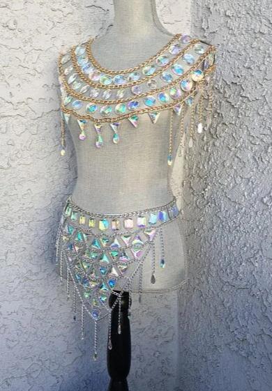 Crystal Tassel Top/Skirt