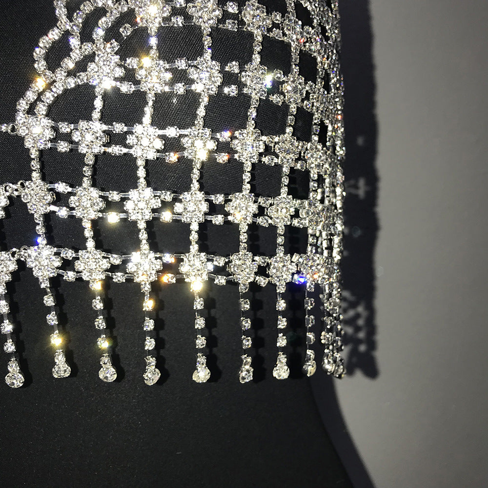 Crystal Grid Shiny Cami Top