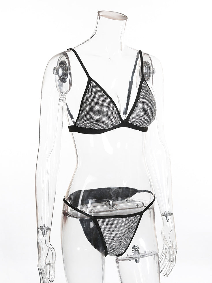 Shiny Triangle Bikini Set