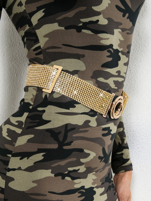 Round Diamond Buckle Belt