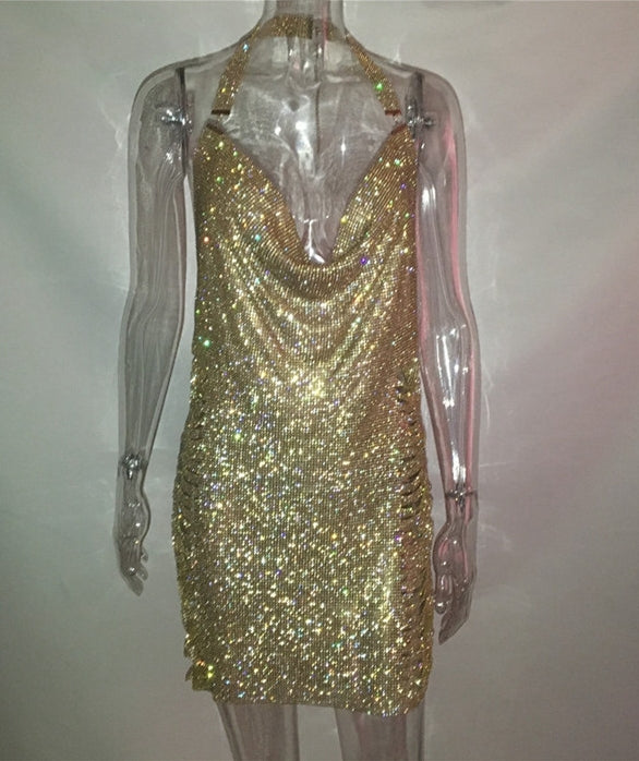 Ripped Diamante Dress