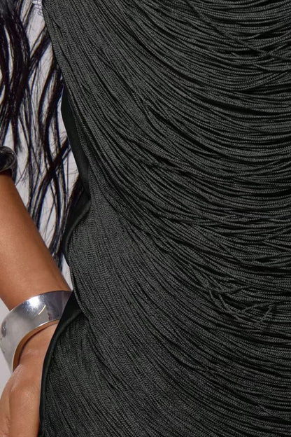 Luxe Fringe Halter Mini Dress