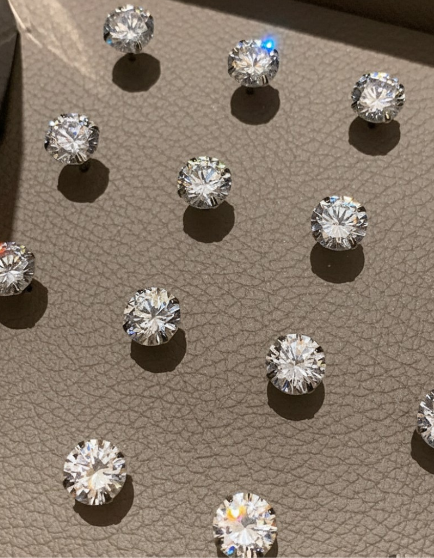 D Color Moissanite Solitaire Stud Earrings