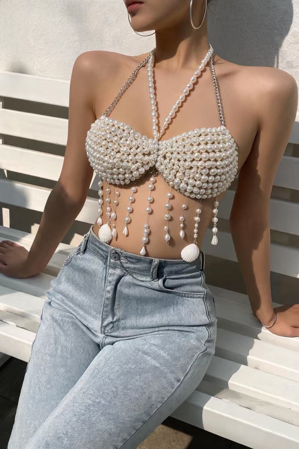 Pearl Shell Tassel Top