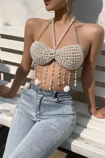 Pearl Shell Tassel Top