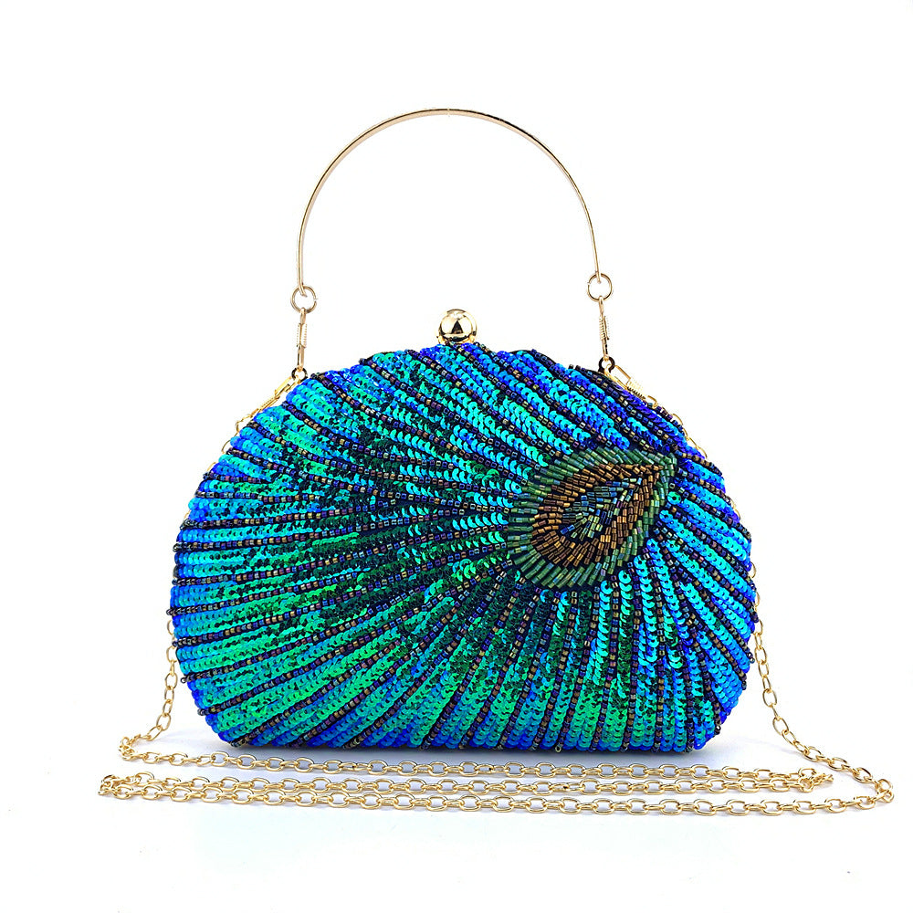 Shell Peacock Beaded Bag