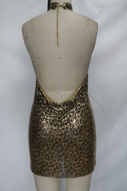 Sequin Backless Bodycon Mini Dress