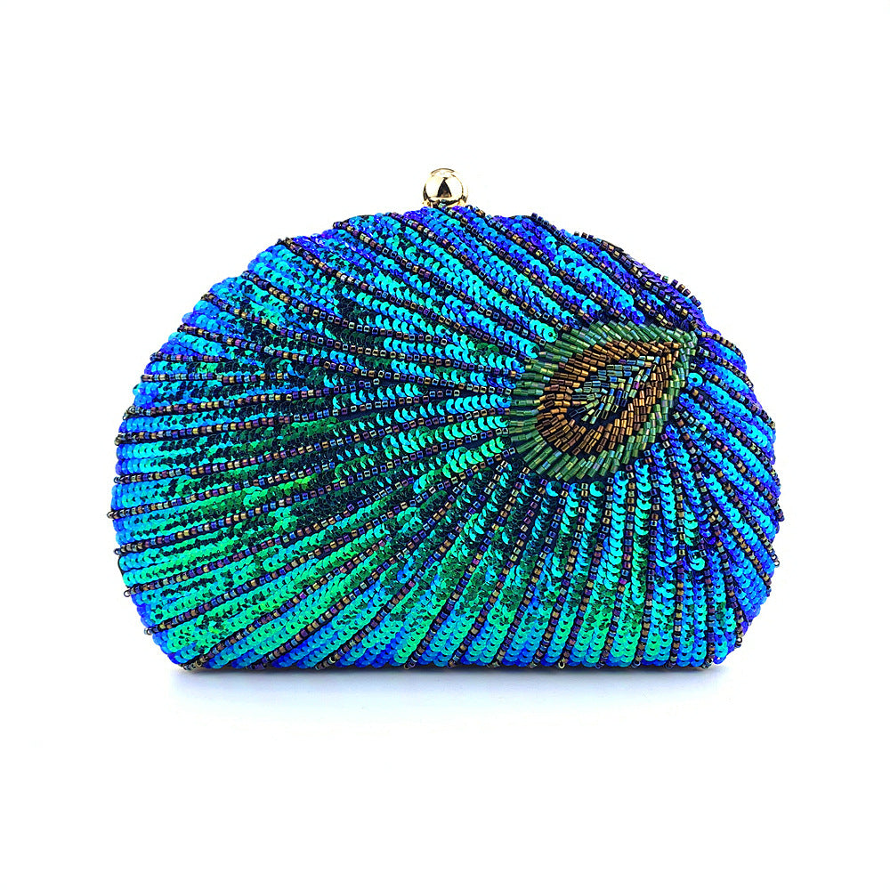 Shell Peacock Beaded Bag