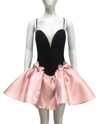 Black & Pink Tutu Bow Dress