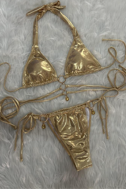 Luxe Crystal Charm Bikini Set