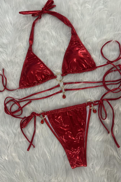 Luxe Crystal Charm Bikini Set