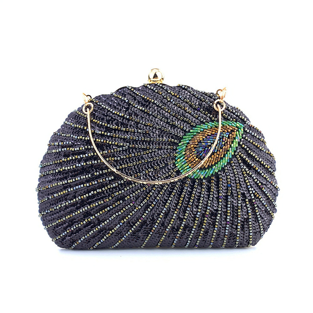 Shell Peacock Beaded Bag