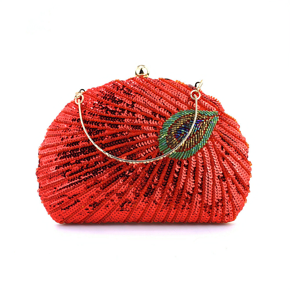 Shell Peacock Beaded Bag