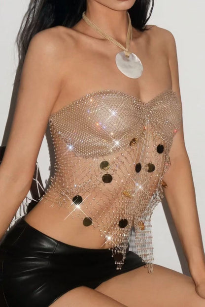 Gold Rhinestone Corset Top