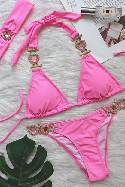 Crystal Luxe Tie Side Bikini Set