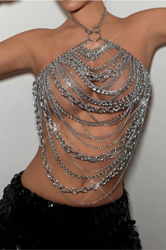 Handcrafted Silver Chainmail Top