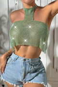 Chainmail Sequin Top -Green