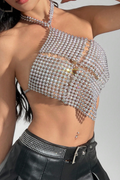 Crystal Chainmail Halter Crop Top