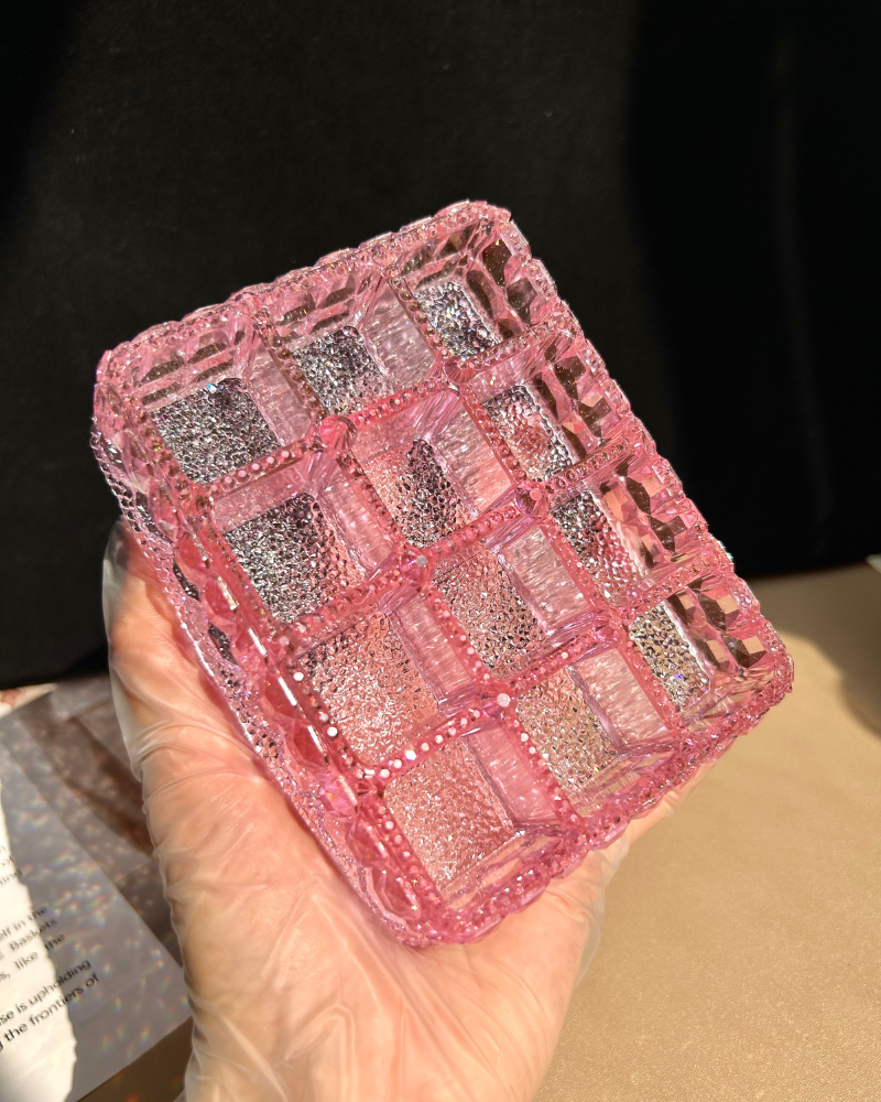 Sparkly Pink Resin Lip Gloss Organizer