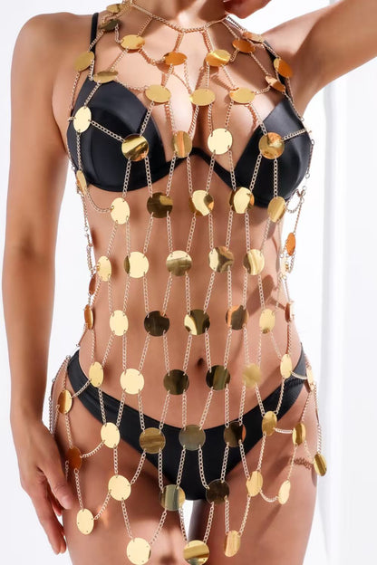 Sparkly Disc Body Chain Dress