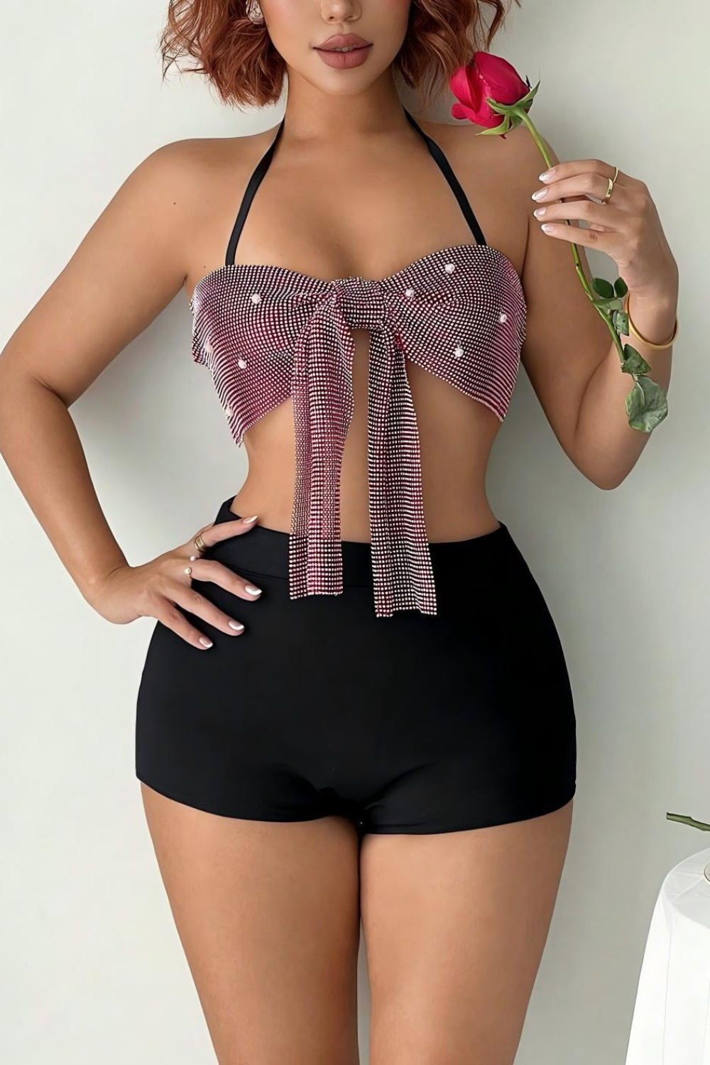 Diamond Bow Halter Top