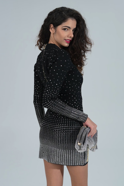 Crystalized Obsidian Mini Dress
