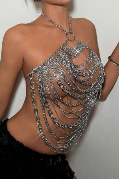 Handcrafted Silver Chainmail Top