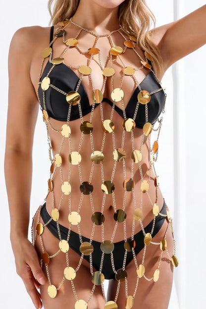 Sparkly Disc Body Chain Dress