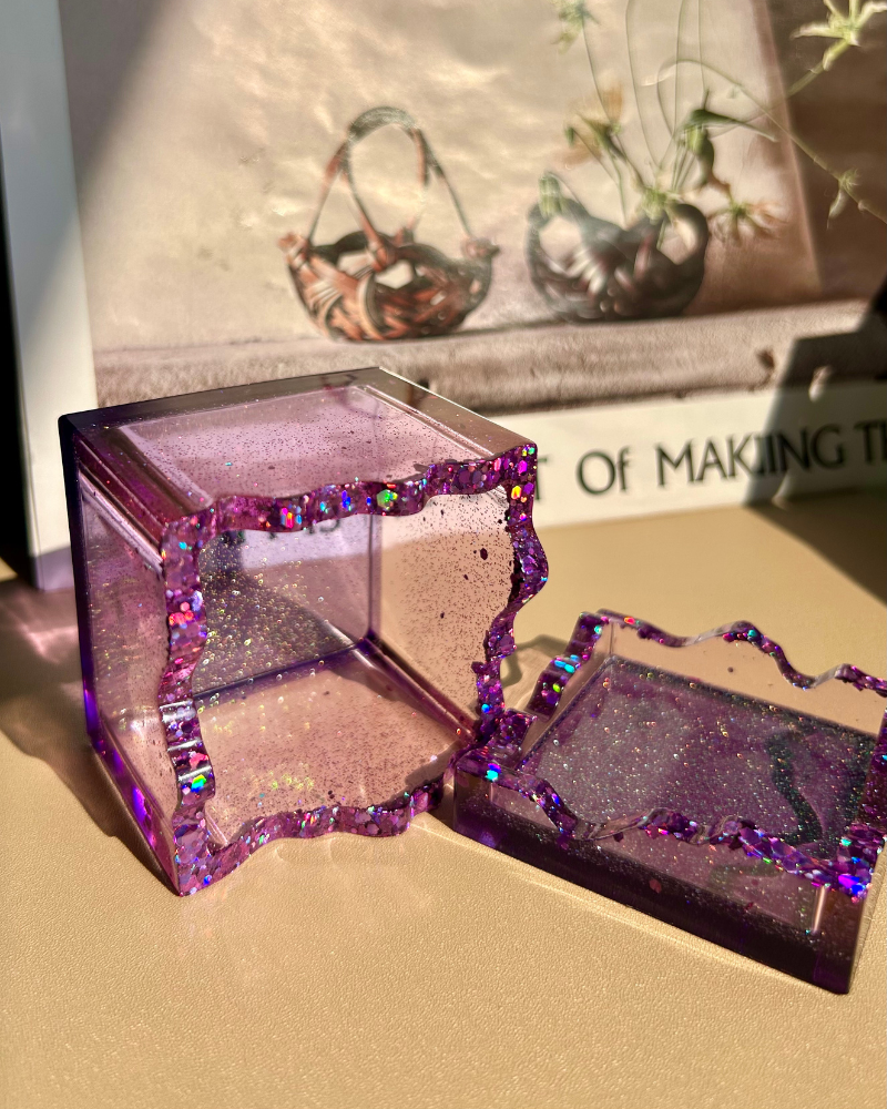 Square Resin Trinket Jar