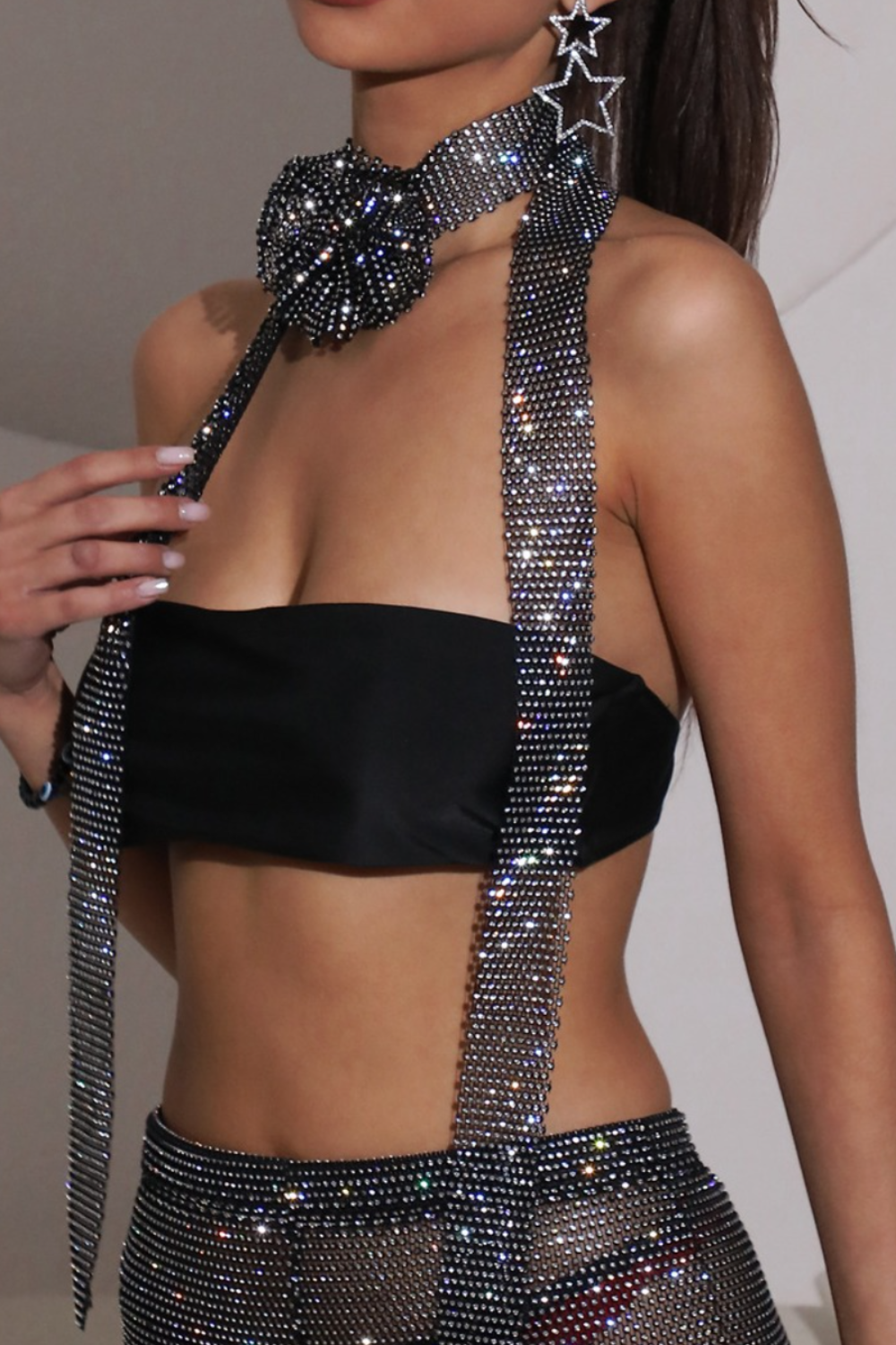 Hand Stitched Sparkling Diamond Scarf