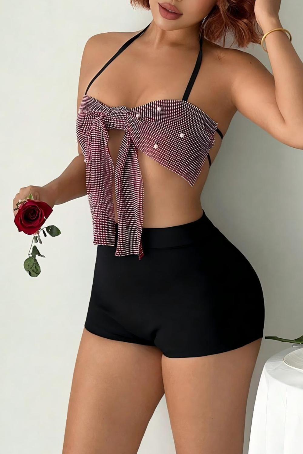 Diamond Bow Halter Top