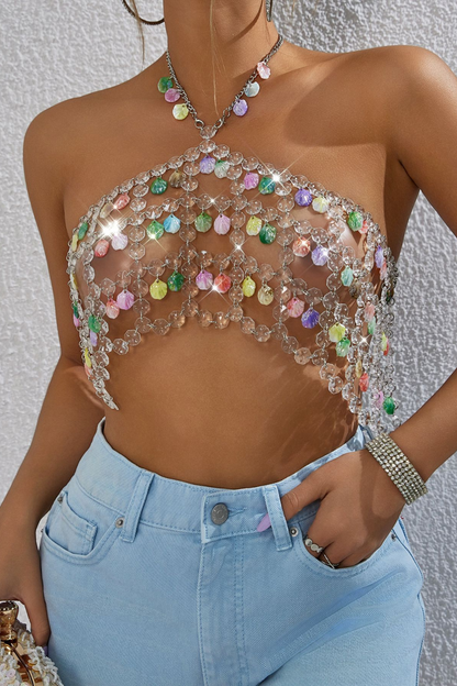 Hollow Out Backless Acrylic Crystal Top