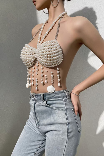 Pearl Shell Tassel Top