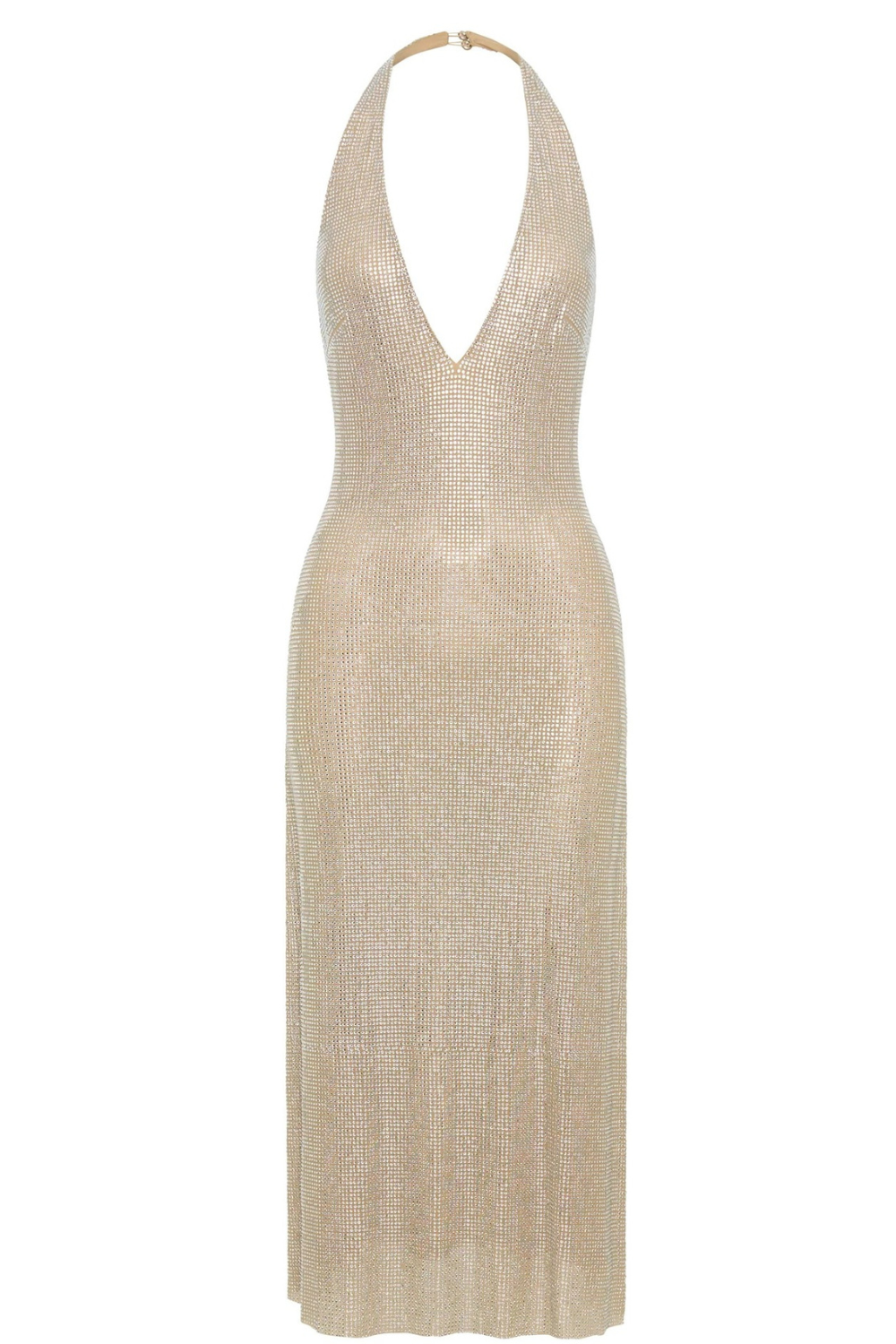 Bling V Neck Sparkle Midi Dress