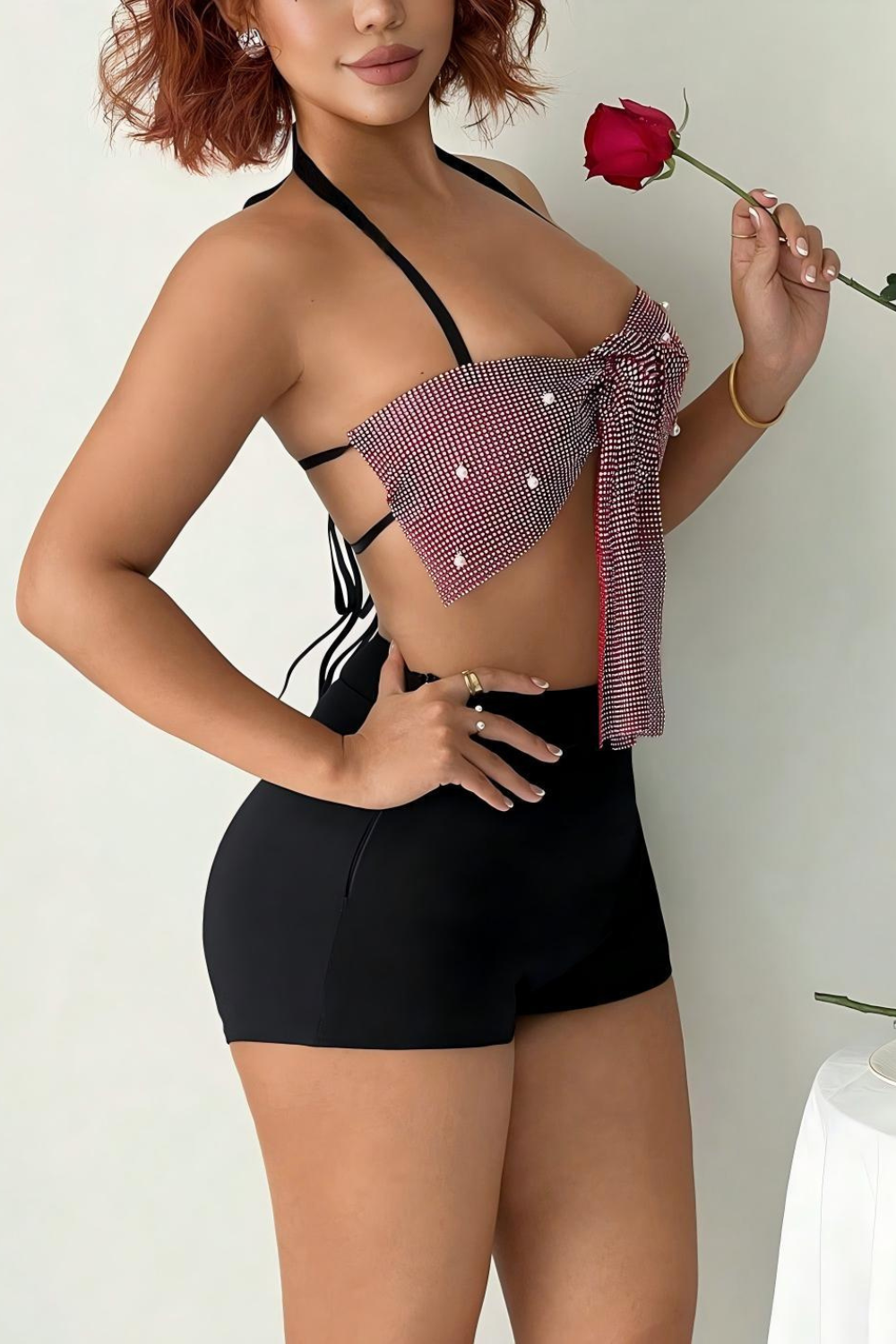 Diamond Bow Halter Top