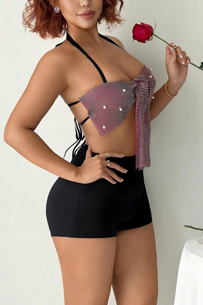 Diamond Bow Halter Top
