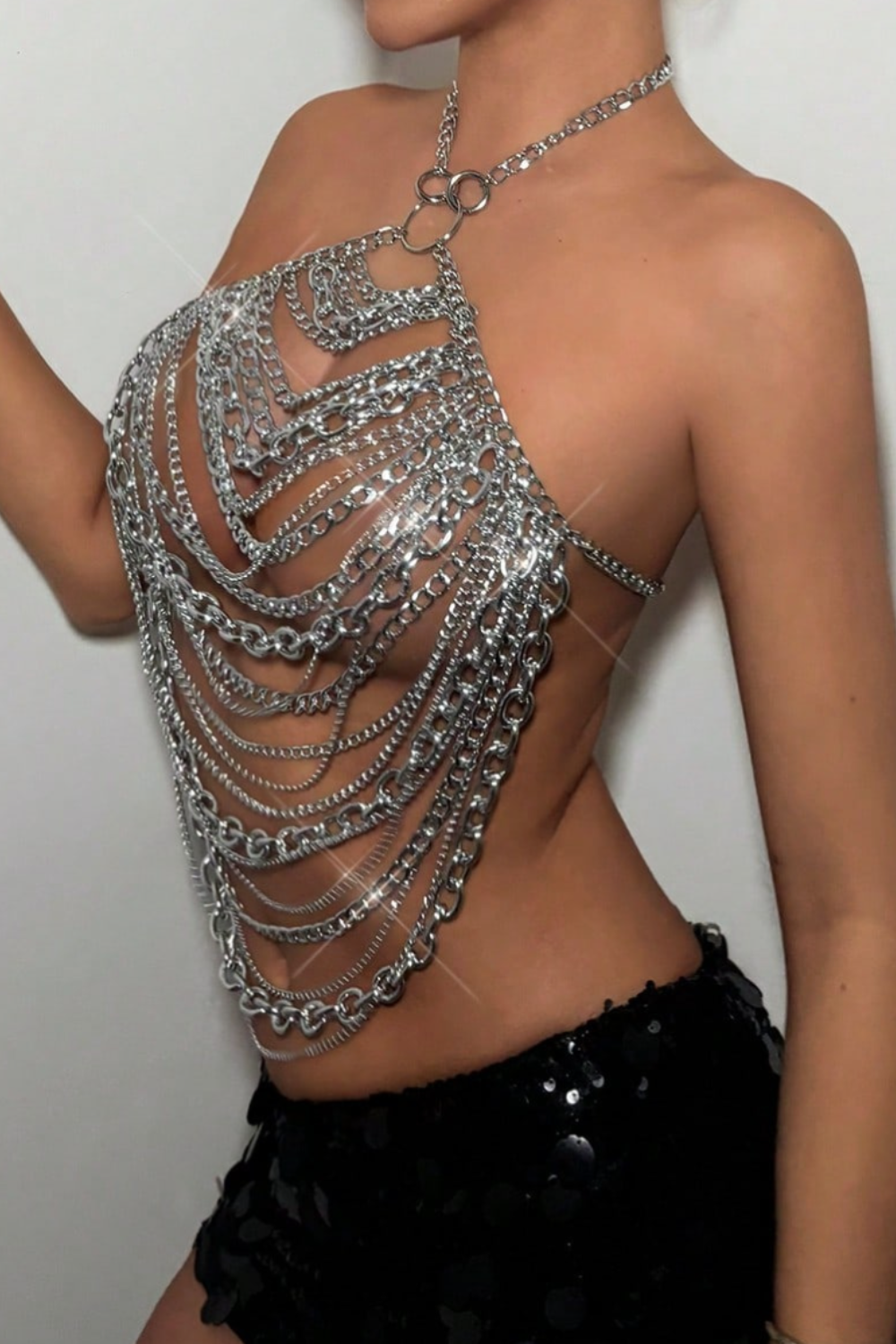 Handcrafted Silver Chainmail Top