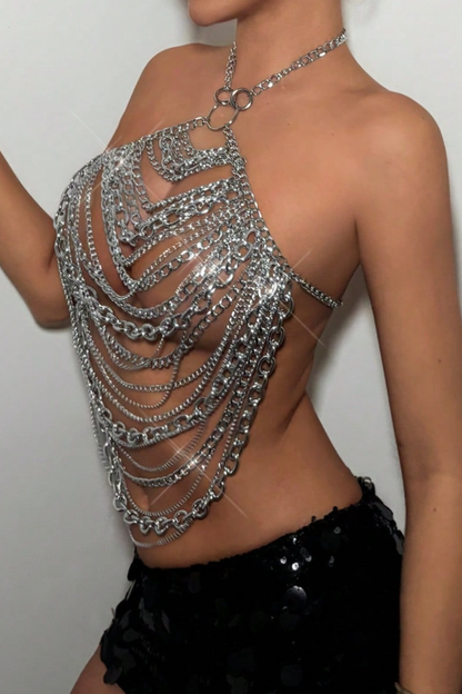 Handcrafted Silver Chainmail Top