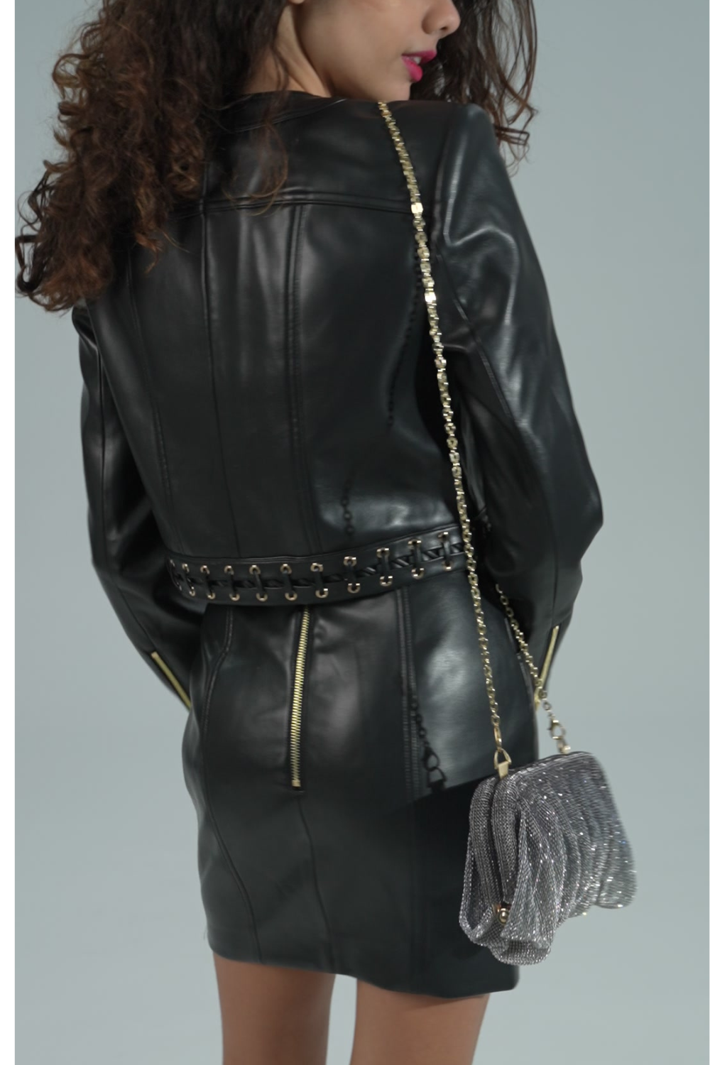 Gradient Black Rhinestone Handbag
