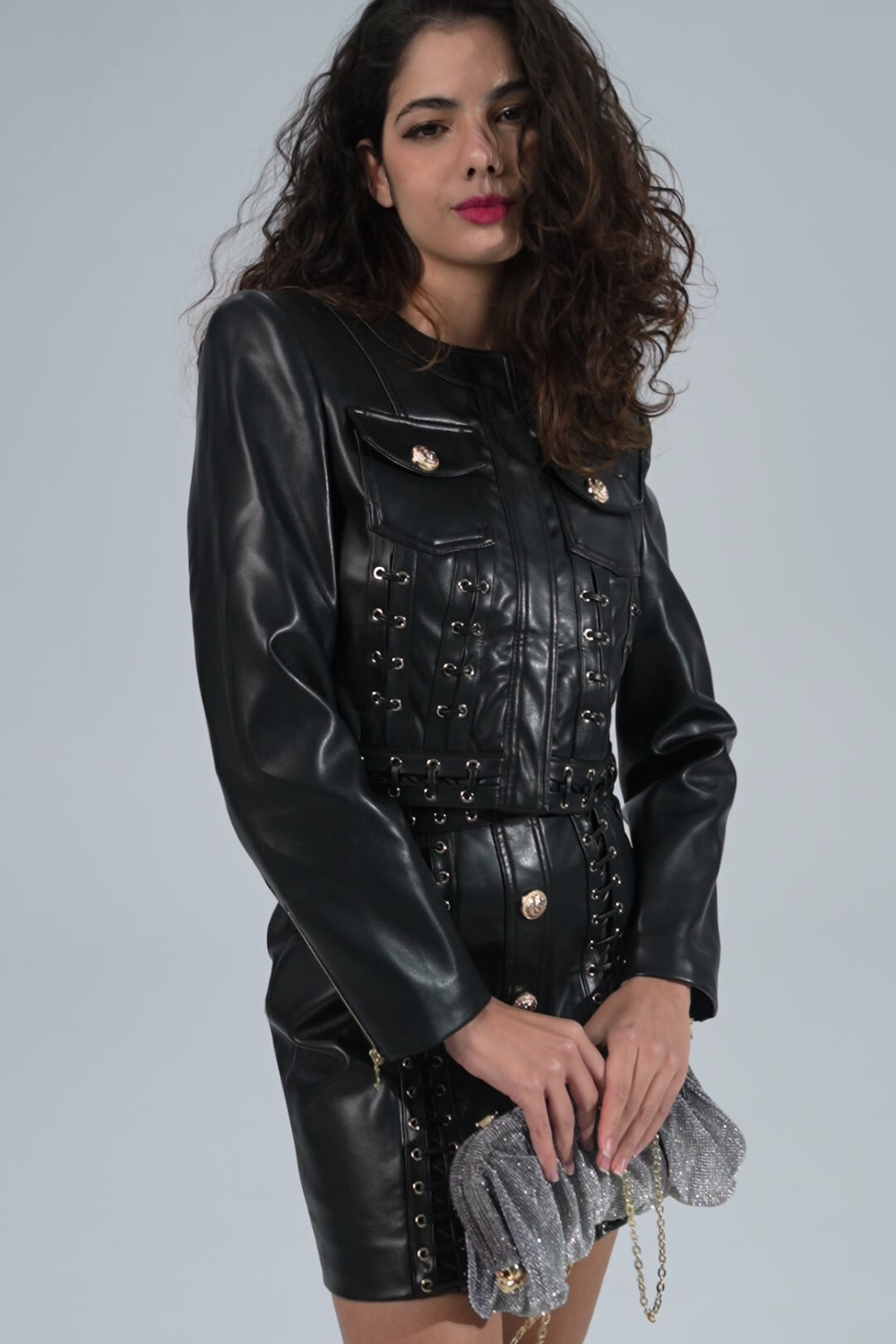 Punky Faux Leather Jacket/Skirt