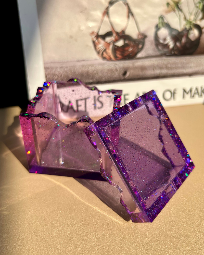 Square Resin Trinket Jar