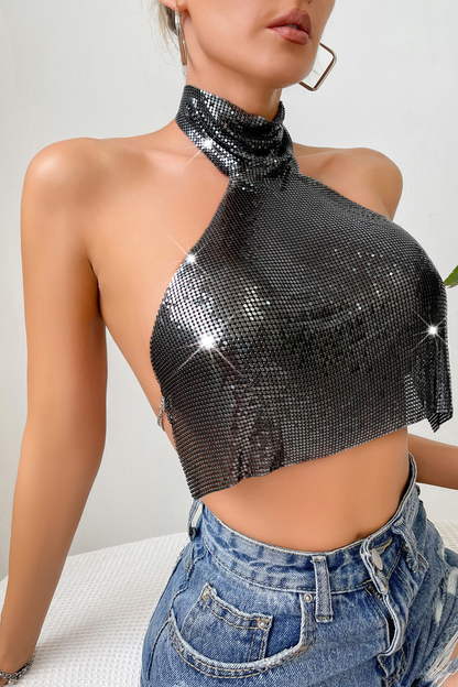 Chainmail High Collar Top